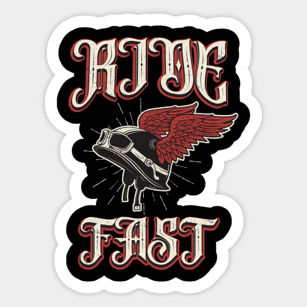 Ride Fast Biker Sticker by Foxxy Merch